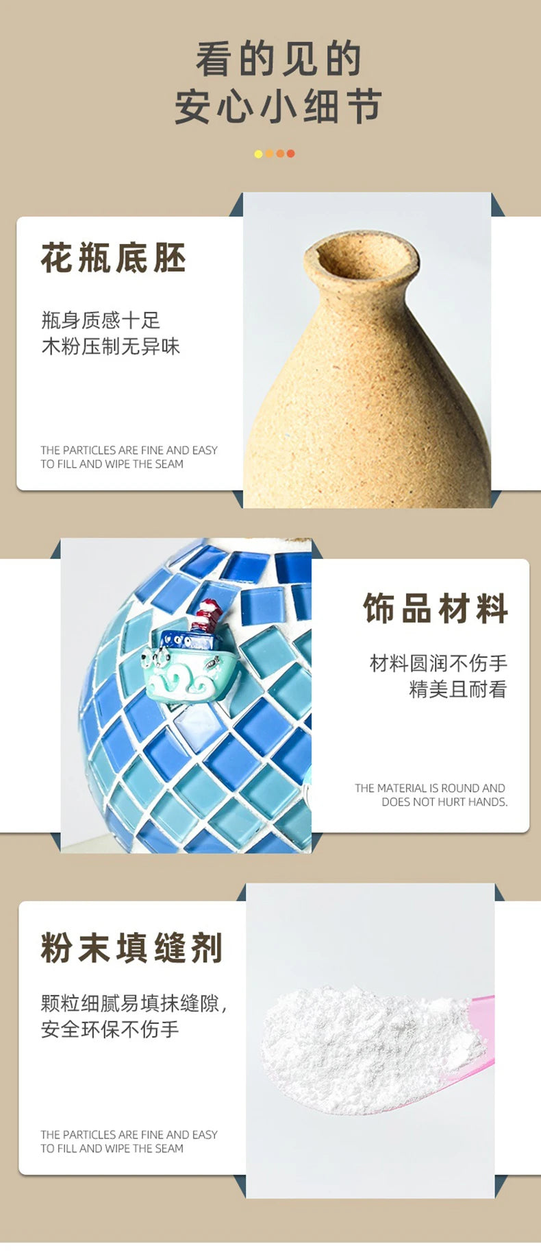 Bộ Làm Bình Hoa Mosaic DIY Thủ Công