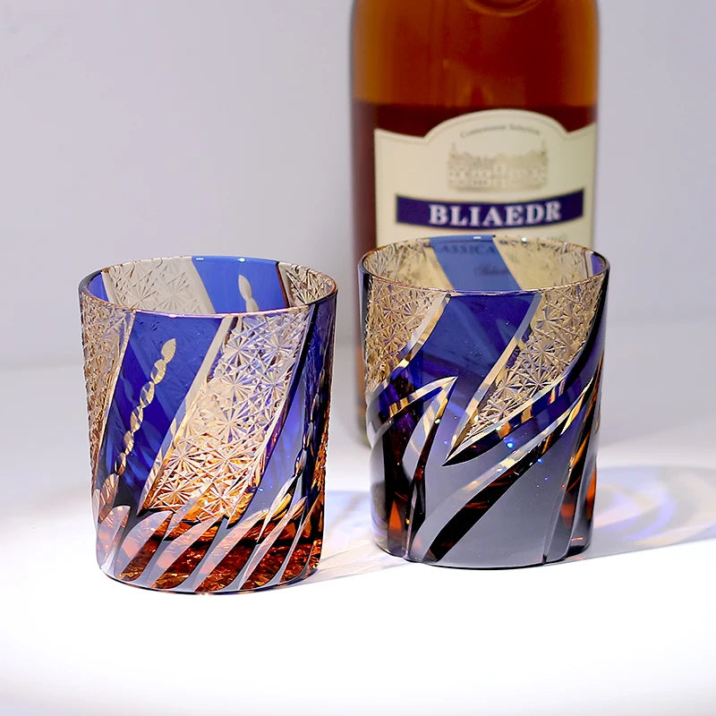 Ly Whisky Thủy Tinh Màu Hổ Phách