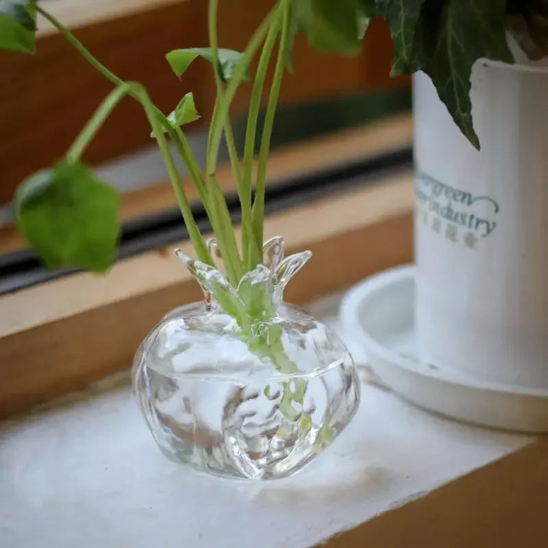 Bình Hoa Thủy Tinh Hình Quả Lựu Decor
