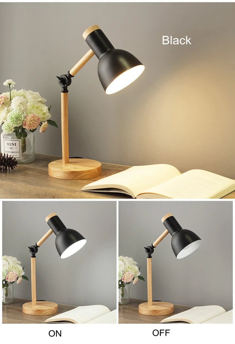 Đèn Bàn LED Gỗ Phong Cách Nordic