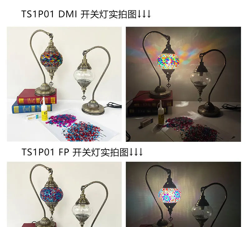 Bộ Nguyên Liệu Tự Làm Đèn Bàn Khảm Mosaic