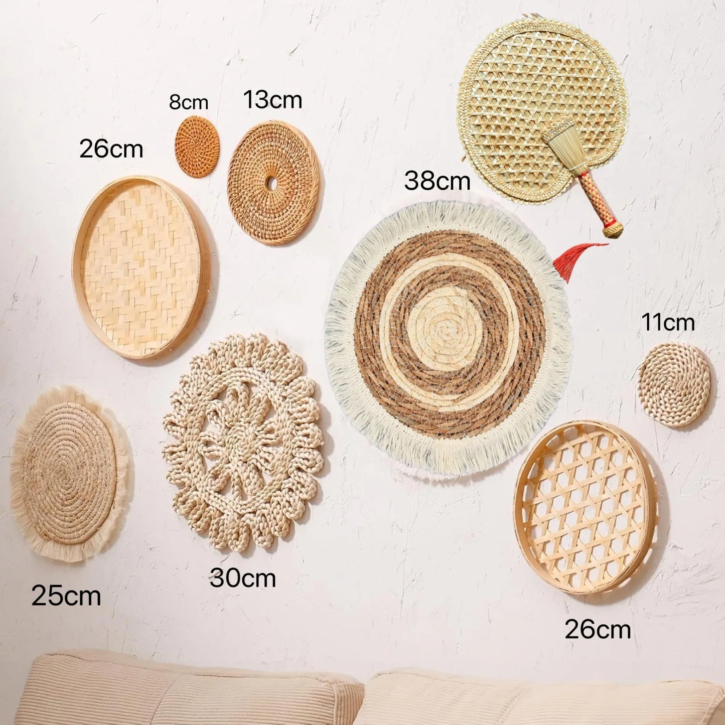 Đồ Treo Tường Boho Bằng Cỏ Tự Nhiên