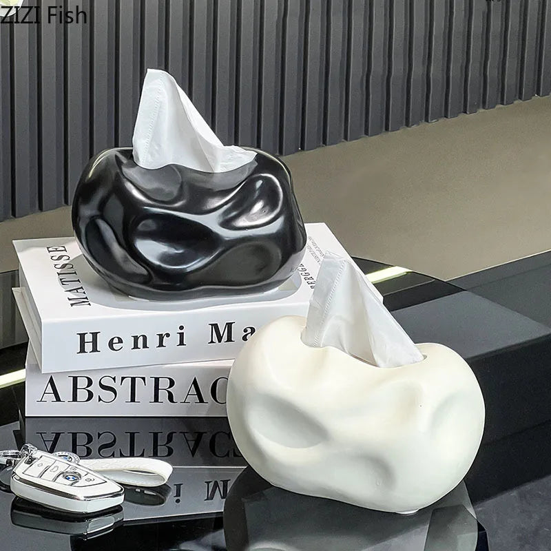 Hộp Đựng Giấy Gốm Sứ Kiểu Gợn Sóng