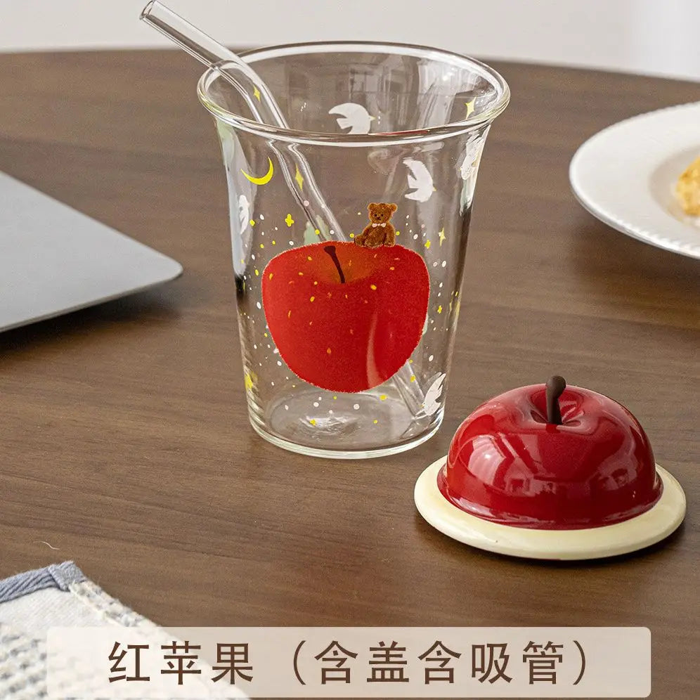 Ly Thủy Tinh Hình Trái Cây Kèm Nắp Dưa Hấu