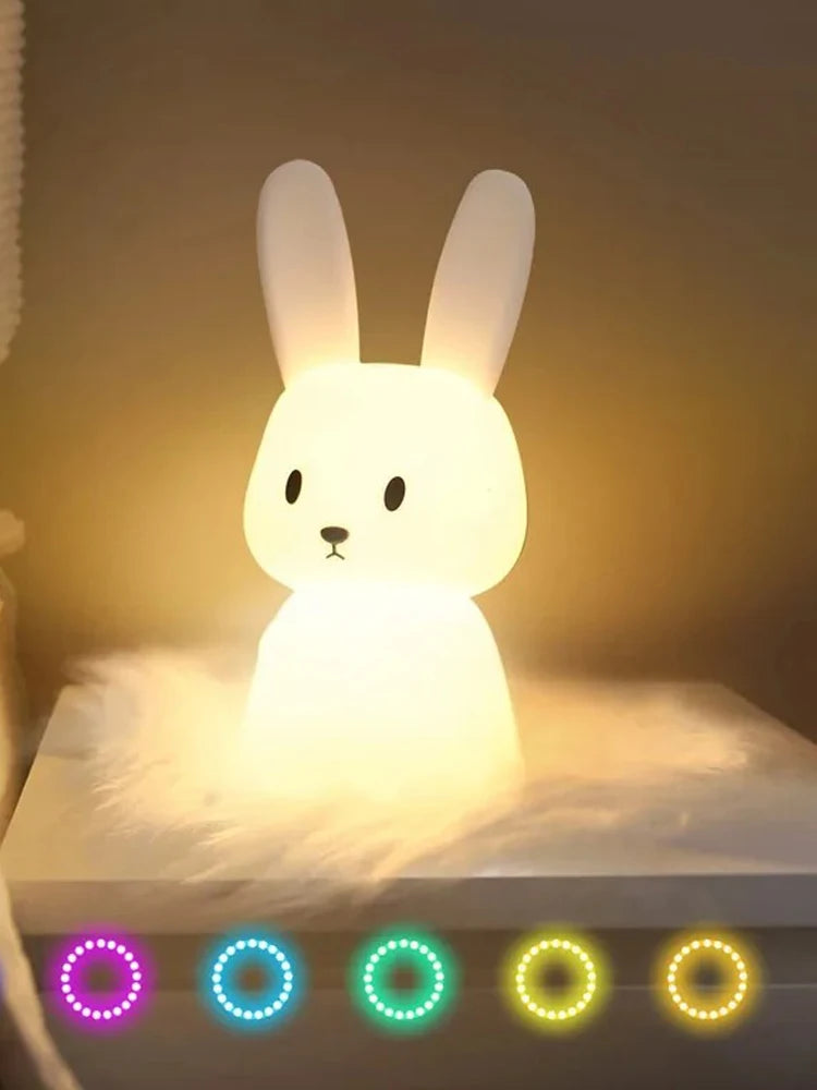 Đèn Ngủ LED Hình Thỏ Silicone