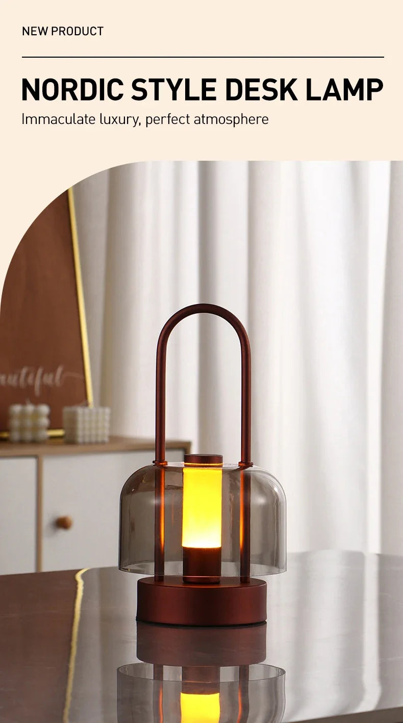 Đèn Bàn Sạc Pin Phong Cách Retro