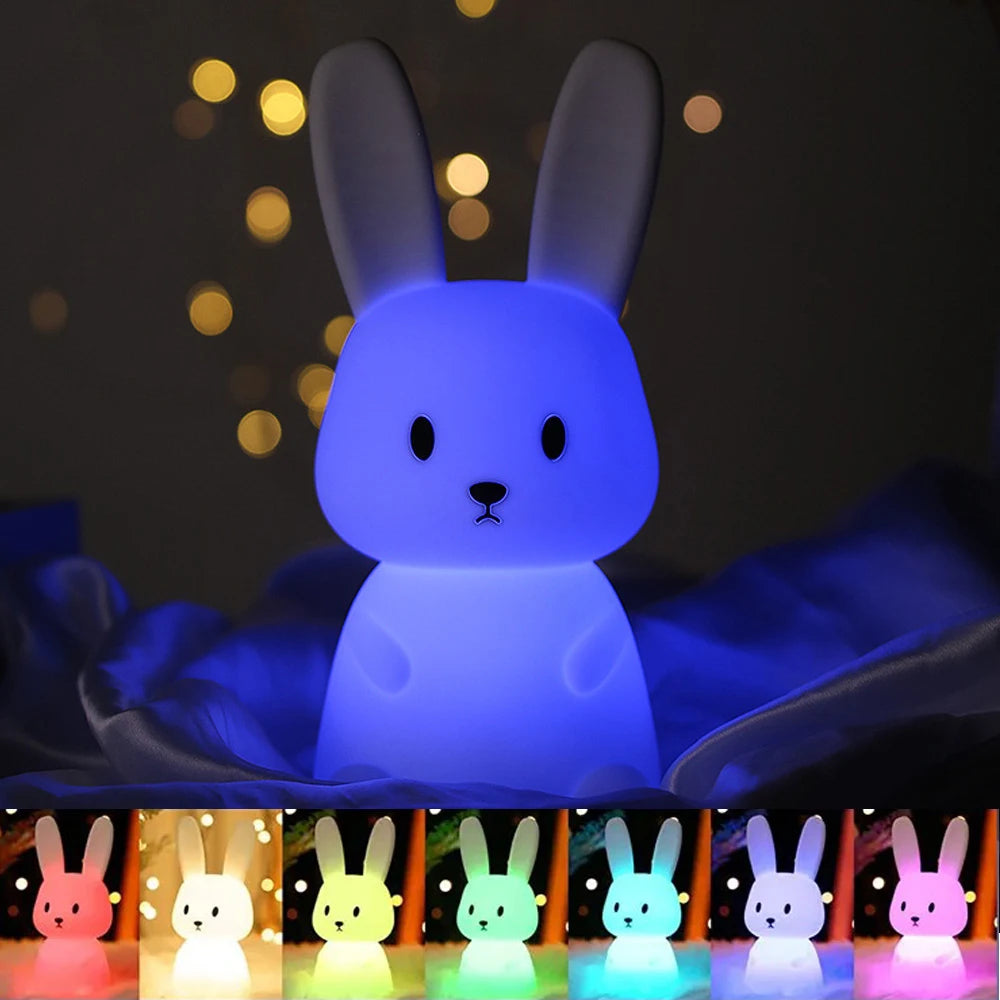 Đèn Ngủ LED Hình Thỏ Silicone