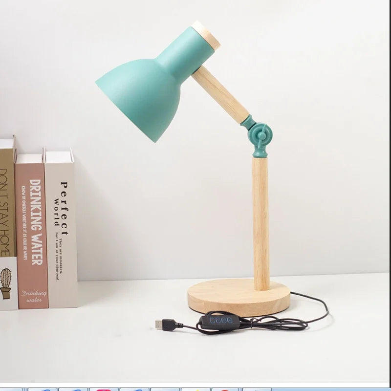 Đèn Bàn LED Gỗ Phong Cách Nordic