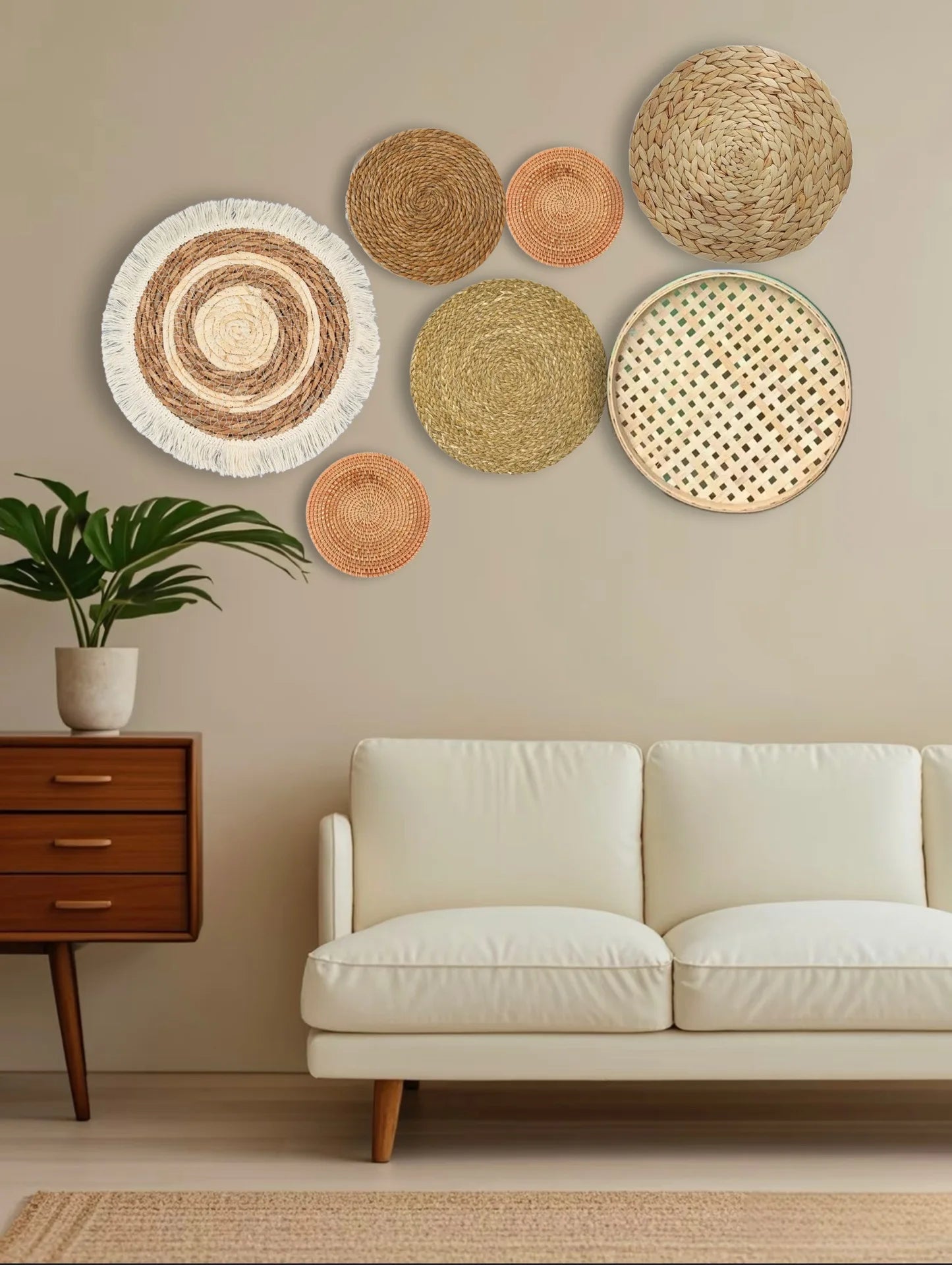 Đồ Treo Tường Boho Bằng Cỏ Tự Nhiên