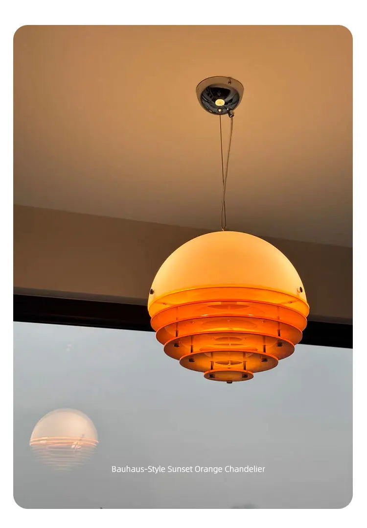Đèn Thả Trần Bauhaus Retro Màu Cam Hoàng Hôn