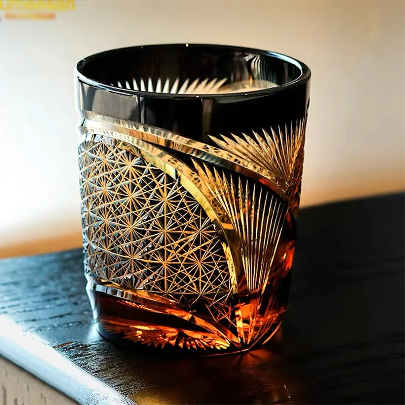 Ly Whisky Thủy Tinh Màu Hổ Phách