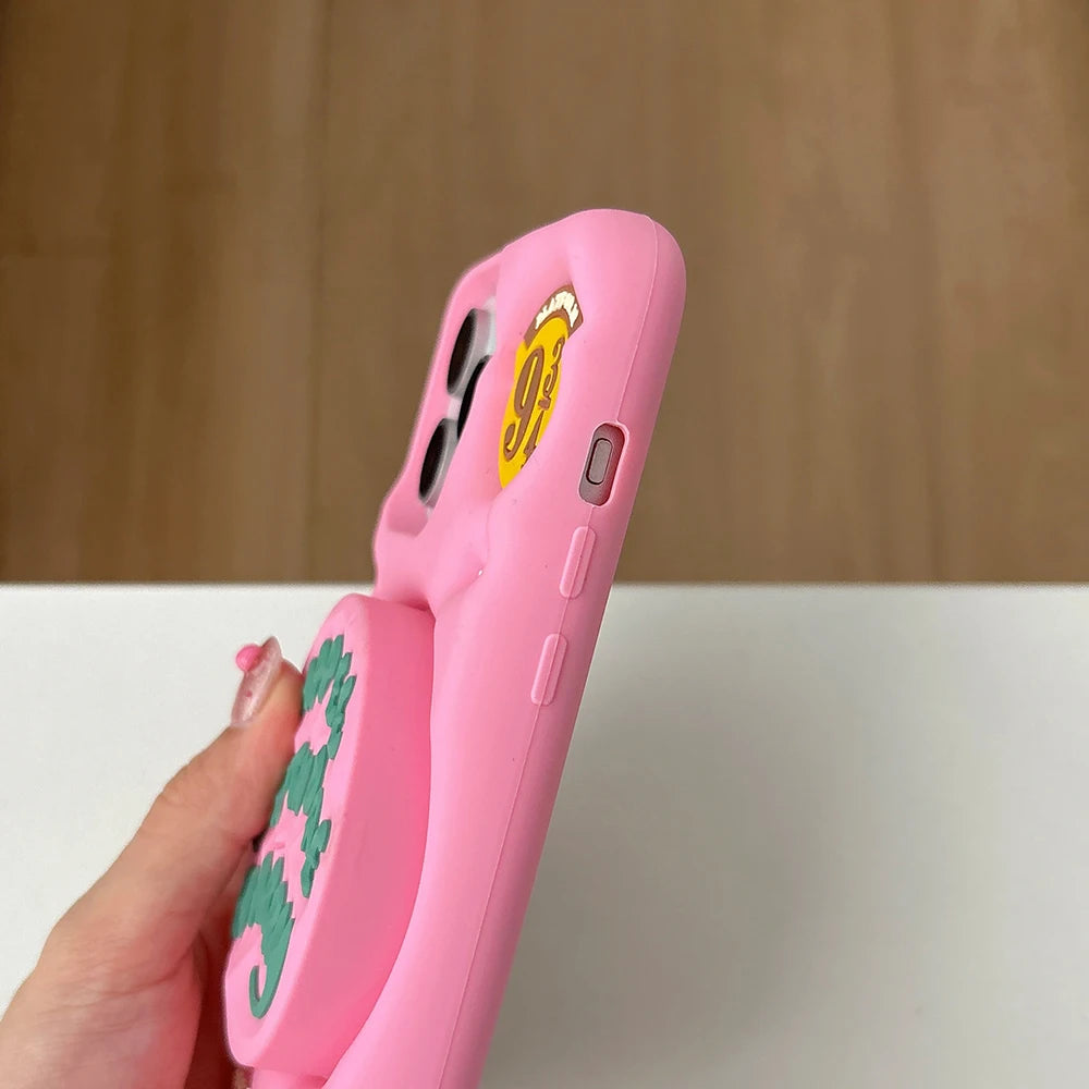 Ốp Lưng Iphone Silicon 3D Hình Bánh Sinh Nhật Kèm Giá Đỡ