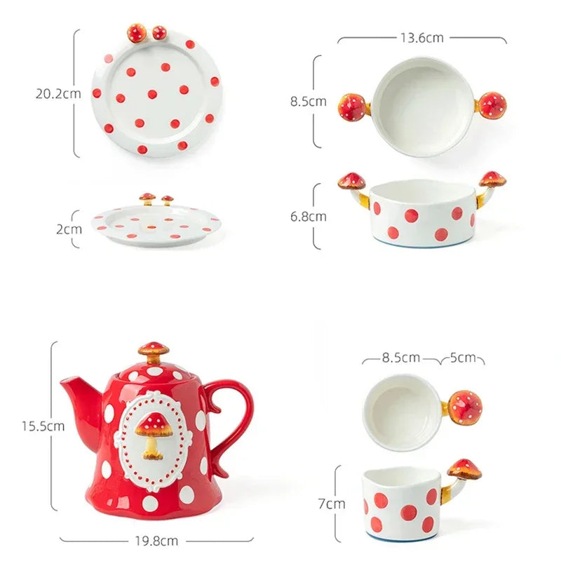 Bộ Đồ Ăn Gốm Sứ Hình Nấm 3D