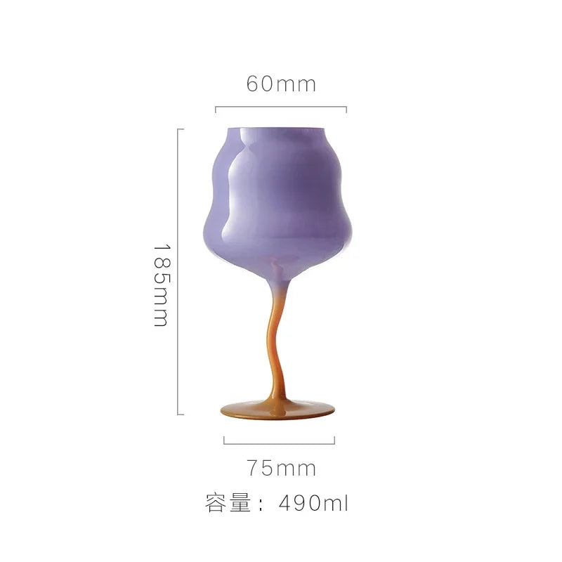 Ly Rượu Vang Chân Cong Hình Tulip