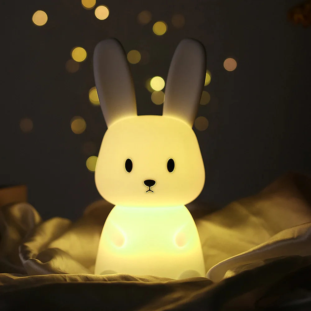 Đèn Ngủ LED Hình Thỏ Silicone