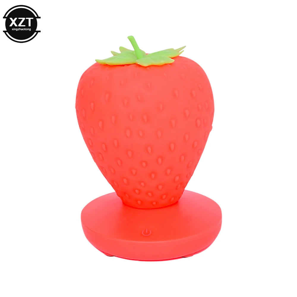 Đèn Ngủ LED Hình Dâu Tây Silicone