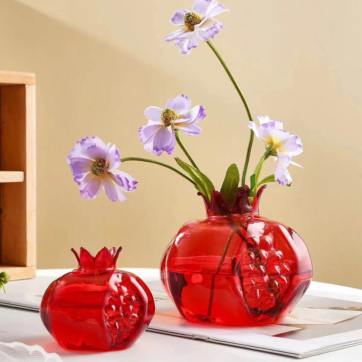 Bình Hoa Thủy Tinh Hình Quả Lựu Decor