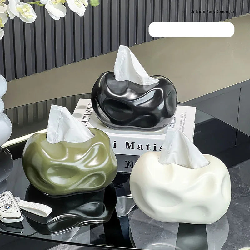 Hộp Đựng Giấy Gốm Sứ Kiểu Gợn Sóng