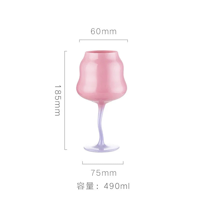 Ly Rượu Vang Chân Cong Hình Tulip