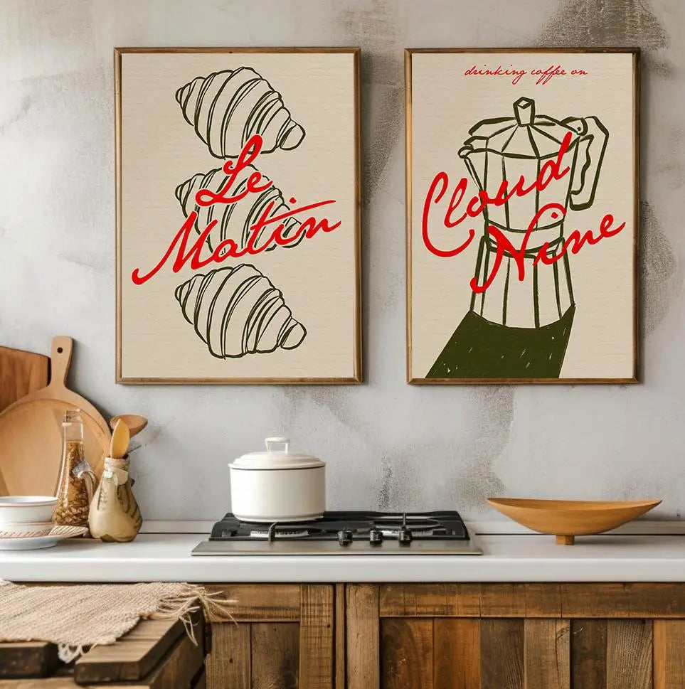 Tranh Canvas Retro Chủ Đề Bếp