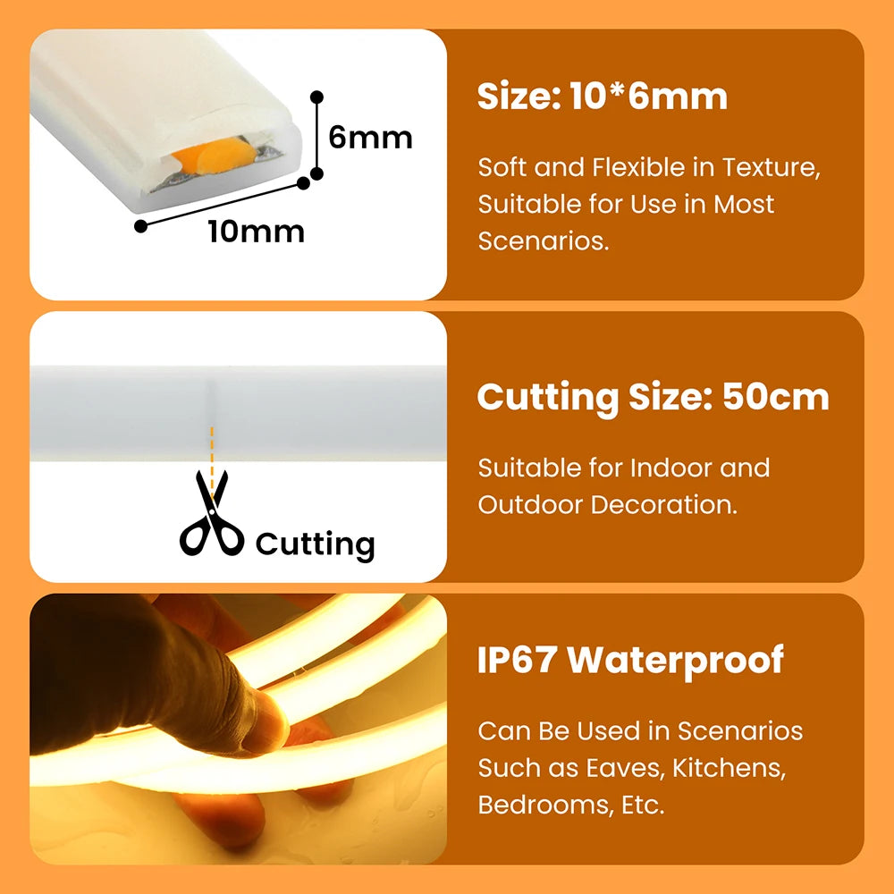 Đèn LED COB Neon Dây Linh Hoạt