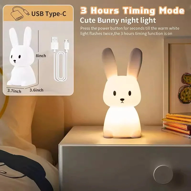 Đèn Ngủ LED Hình Thỏ Silicone