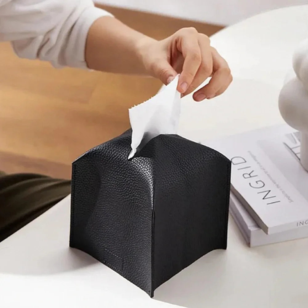 Hộp Đựng Khăn Giấy Da PU Hình Vuông