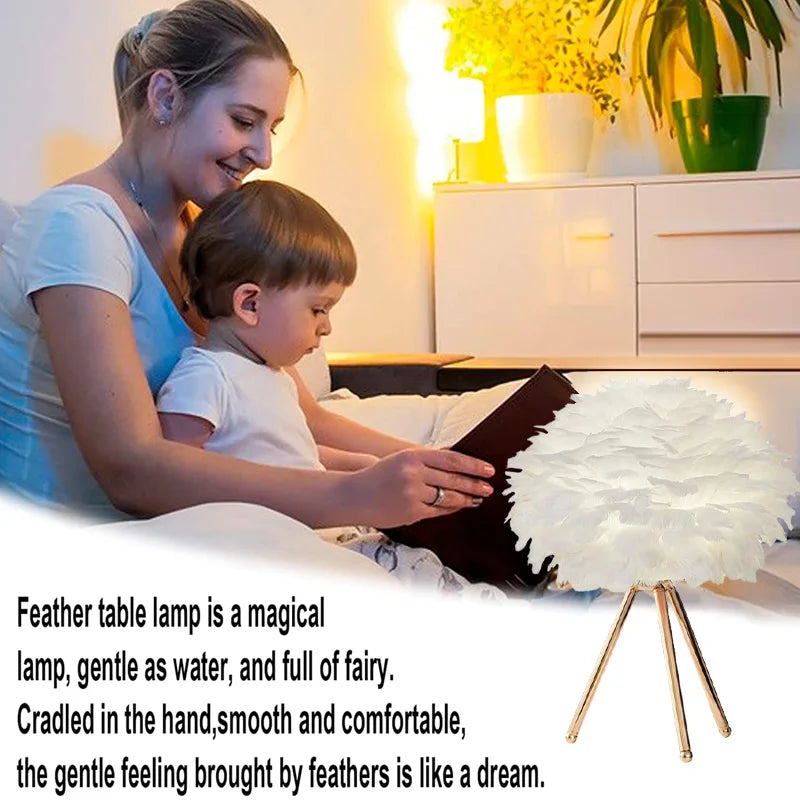 Đèn Bàn LED Lông Vũ