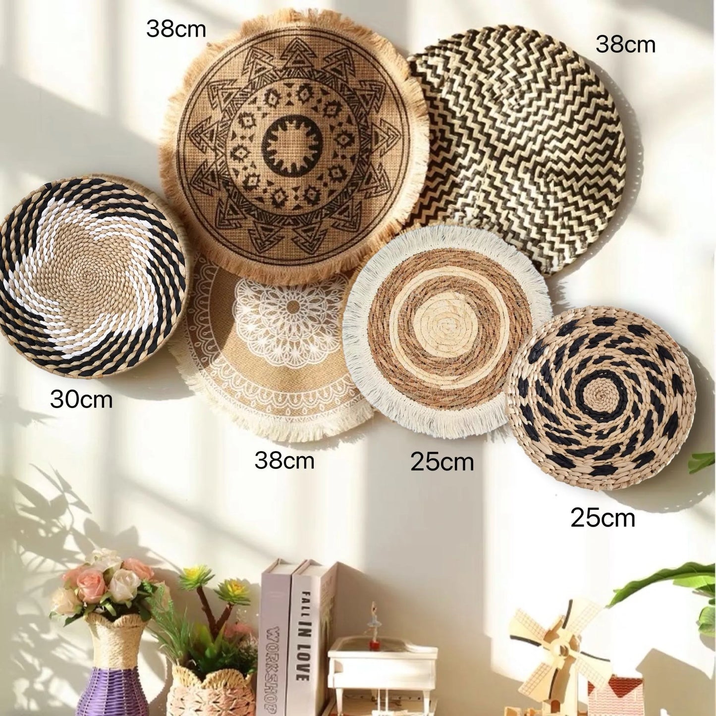 Đồ Treo Tường Boho Bằng Cỏ Tự Nhiên