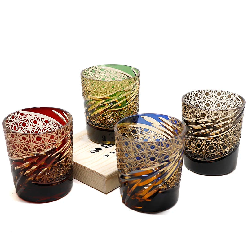 Ly Thủy Tinh Whiskey Edo Kiriko