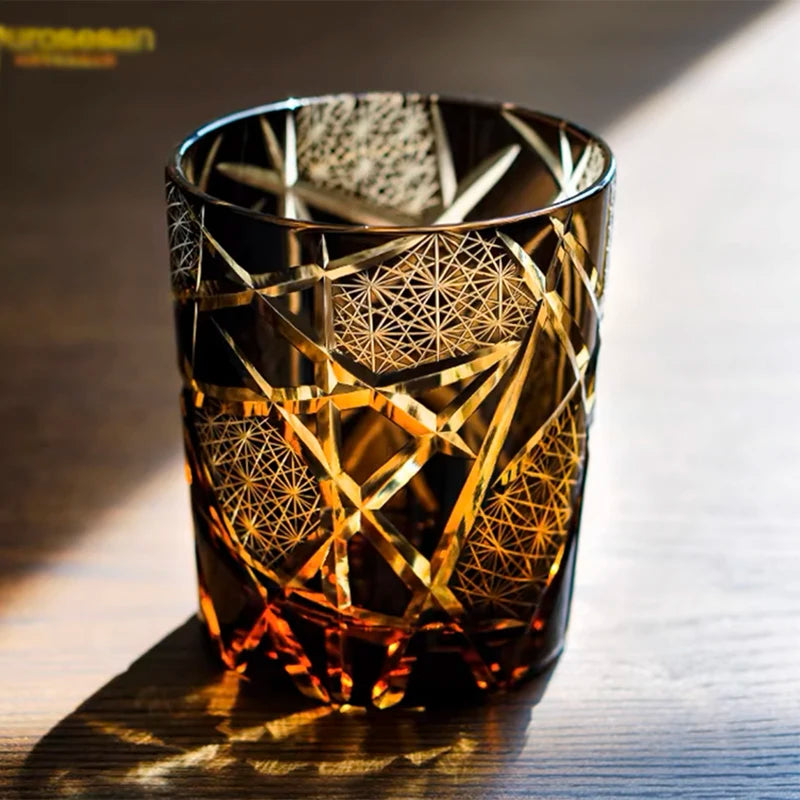 Ly Whisky Thủy Tinh Màu Hổ Phách