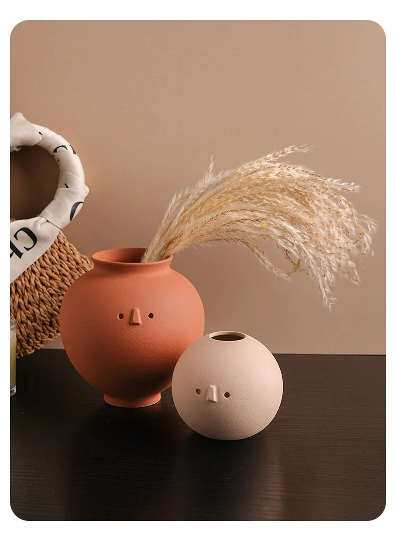 Bình Hoa Gốm Sứ Khuôn Mặt Hoạt Hình