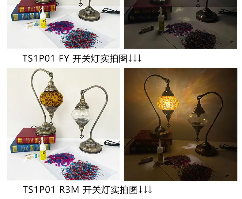 Bộ Nguyên Liệu Tự Làm Đèn Bàn Khảm Mosaic
