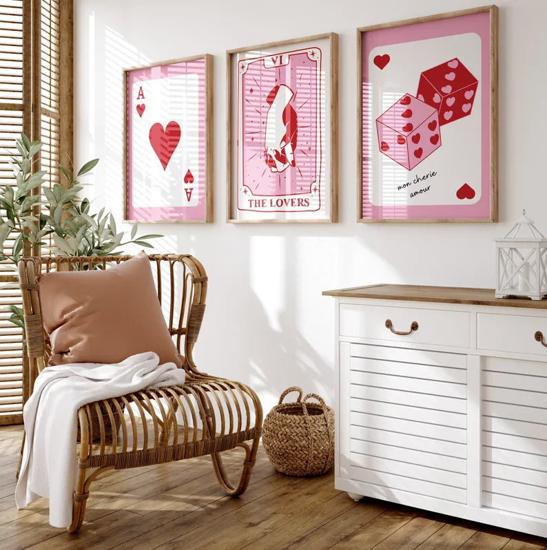 Tranh Canvas Retro Hồng
