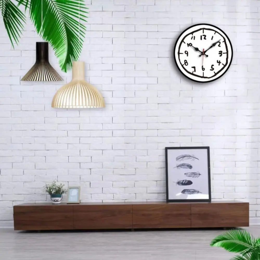 Đồng Hồ Gỗ Tròn Hoạt Hình Hiện Đại