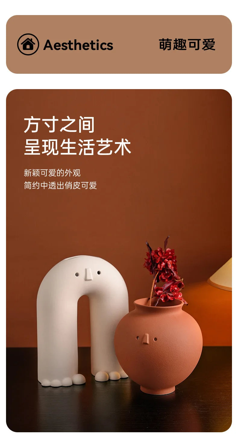 Bình Hoa Gốm Sứ Khuôn Mặt Hoạt Hình