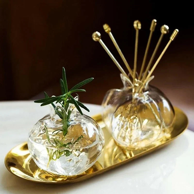 Bình Hoa Thủy Tinh Hình Quả Lựu Decor